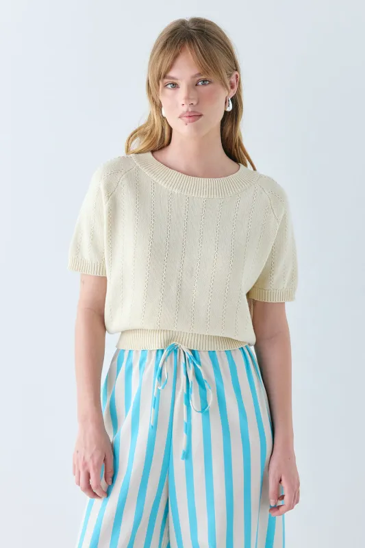 Olive Knit Top Cream made by Verge Girl