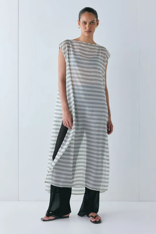 Solaire Sheer Maxi Dress Stripe made by Verge Girl