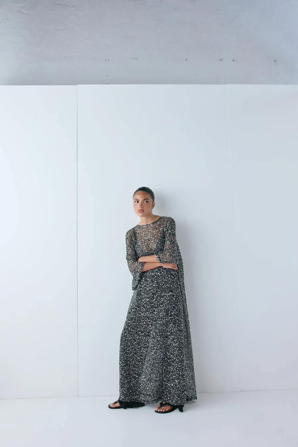 Ivette Sequin Midi Dress Black sold by Verge Girl product image thumbnail 3