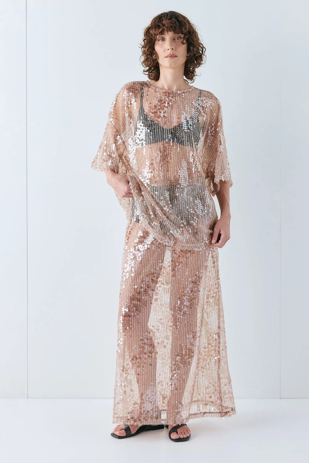 Vilma Sequin Maxi Skirt Bronze sold by Verge Girl product image thumbnail 2