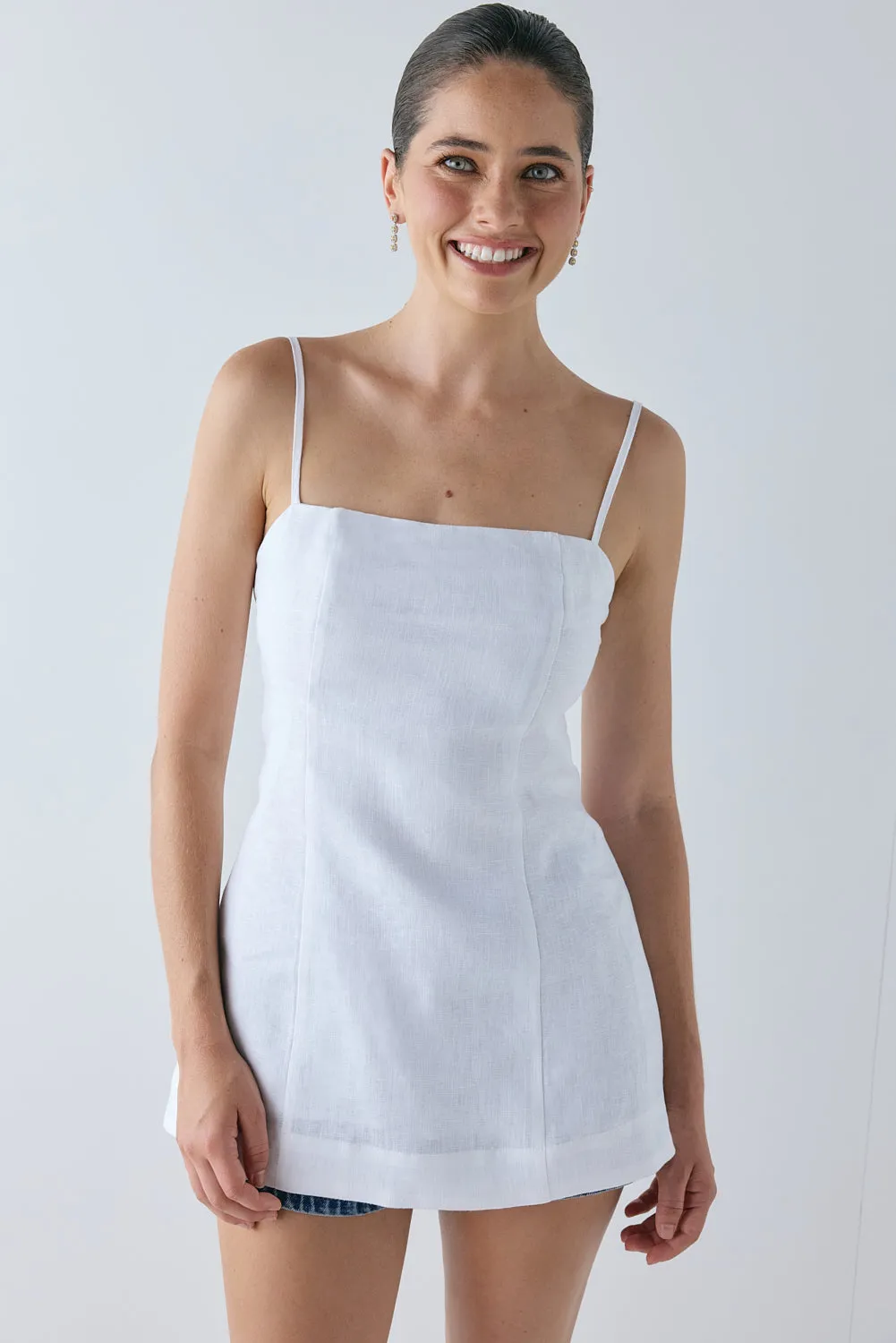 Rosa Linen Top White sold by Verge Girl product image thumbnail 5