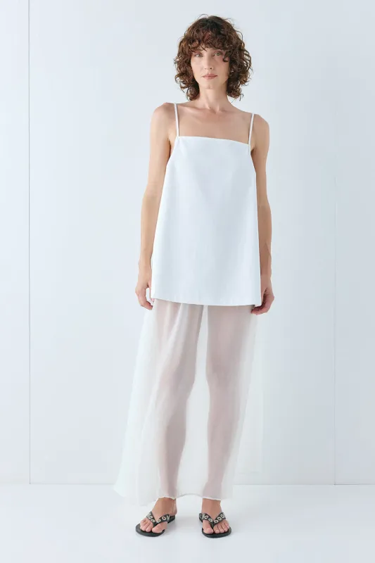 Laine Sheer Maxi Skirt Cream made by Verge Girl