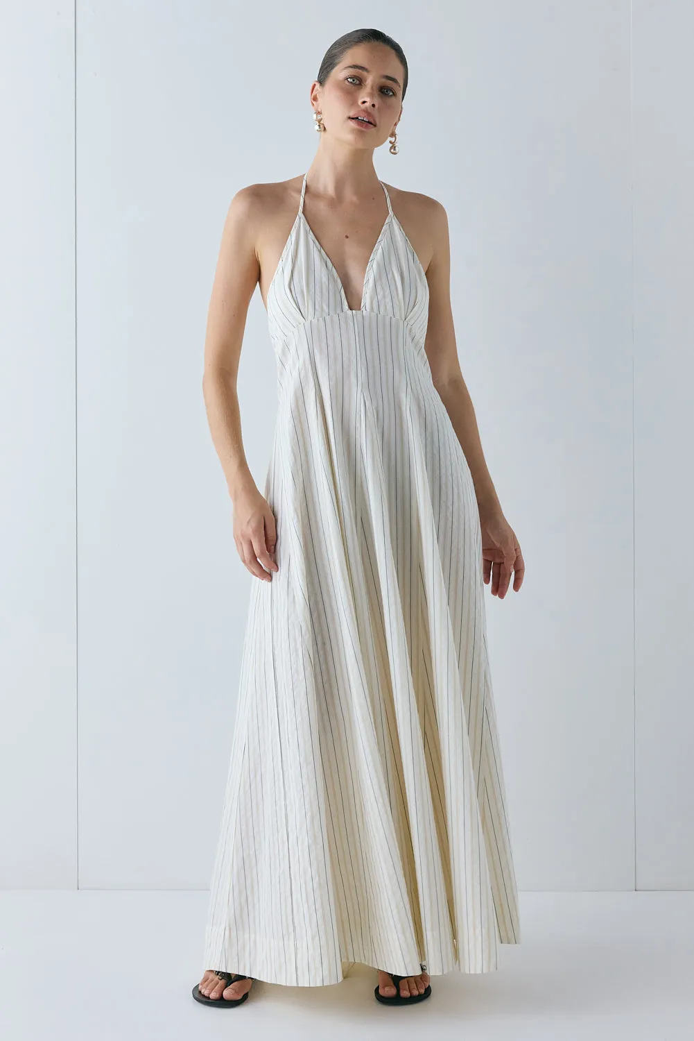 August Maxi Dress Cream Stripe sold by Verge Girl product image thumbnail 3