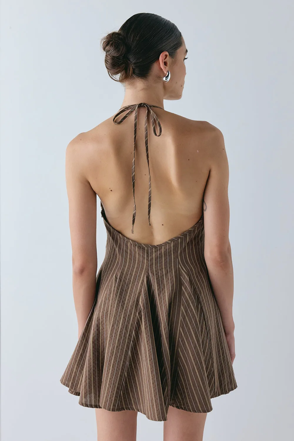 August Mini Dress Brown Stripe sold by Verge Girl product image thumbnail 2