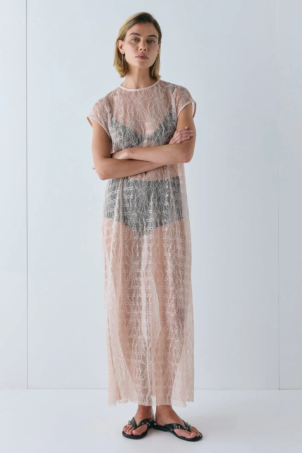 Sabre Lace Midi Dress Musk sold by Verge Girl product image thumbnail 2