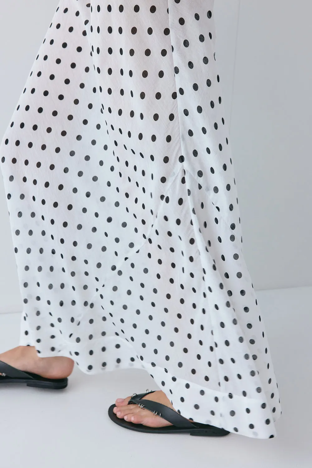 Ria Sheer Maxi Dress White Polka Dot sold by Verge Girl product image thumbnail 2