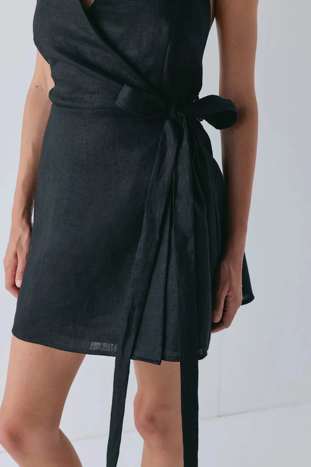 Lo Linen Mini Dress Black sold by Verge Girl product image thumbnail 4