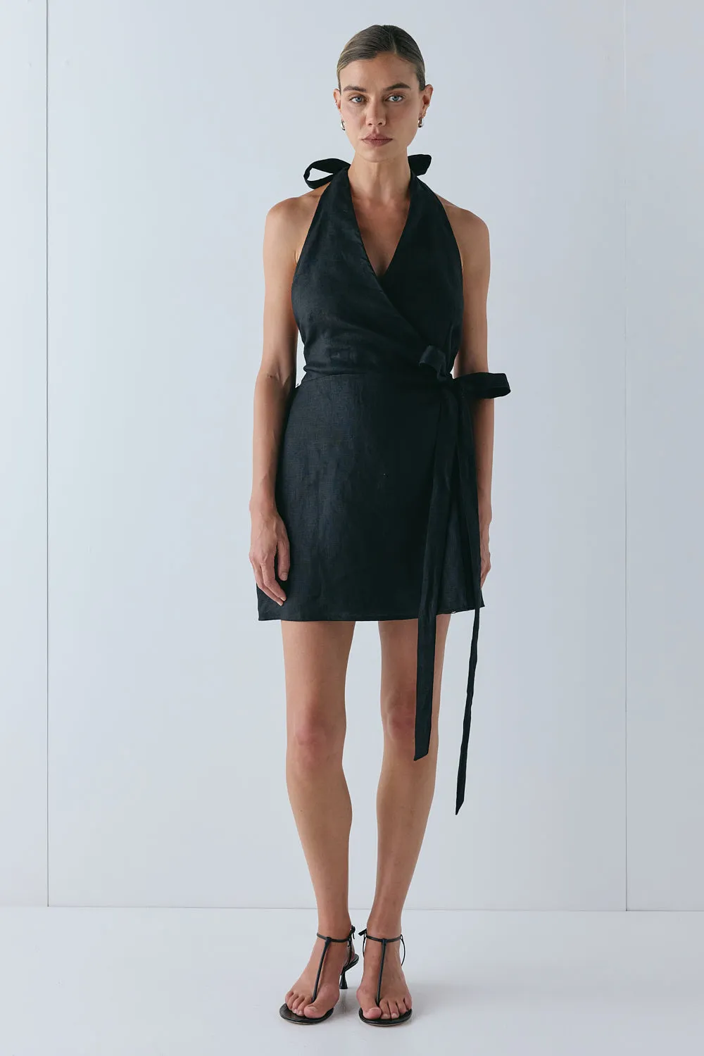 Lo Linen Mini Dress Black sold by Verge Girl product image thumbnail 3