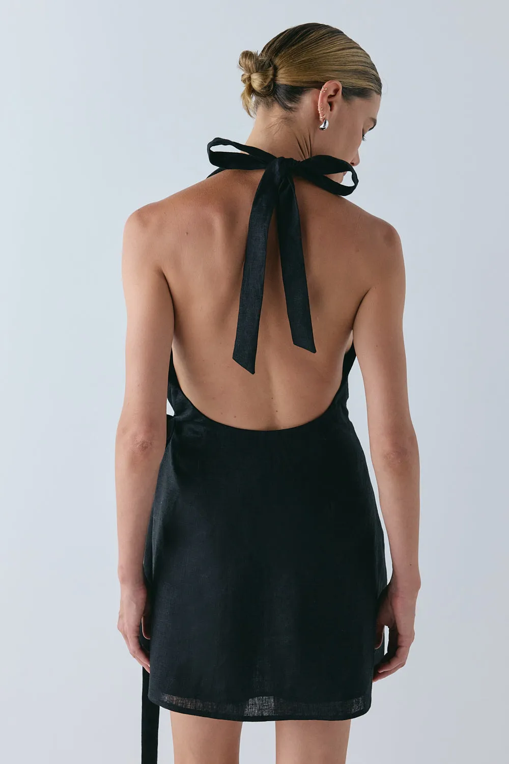Lo Linen Mini Dress Black sold by Verge Girl product image thumbnail 5