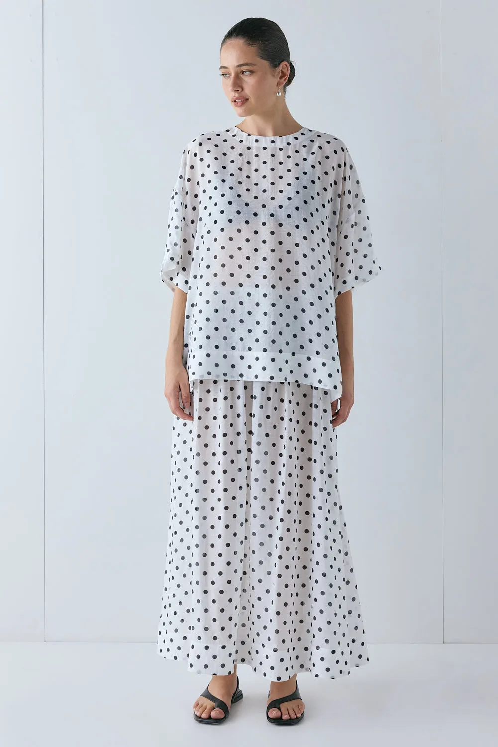 Esther Sheer Top White Polka Dot sold by Verge Girl product image thumbnail 2