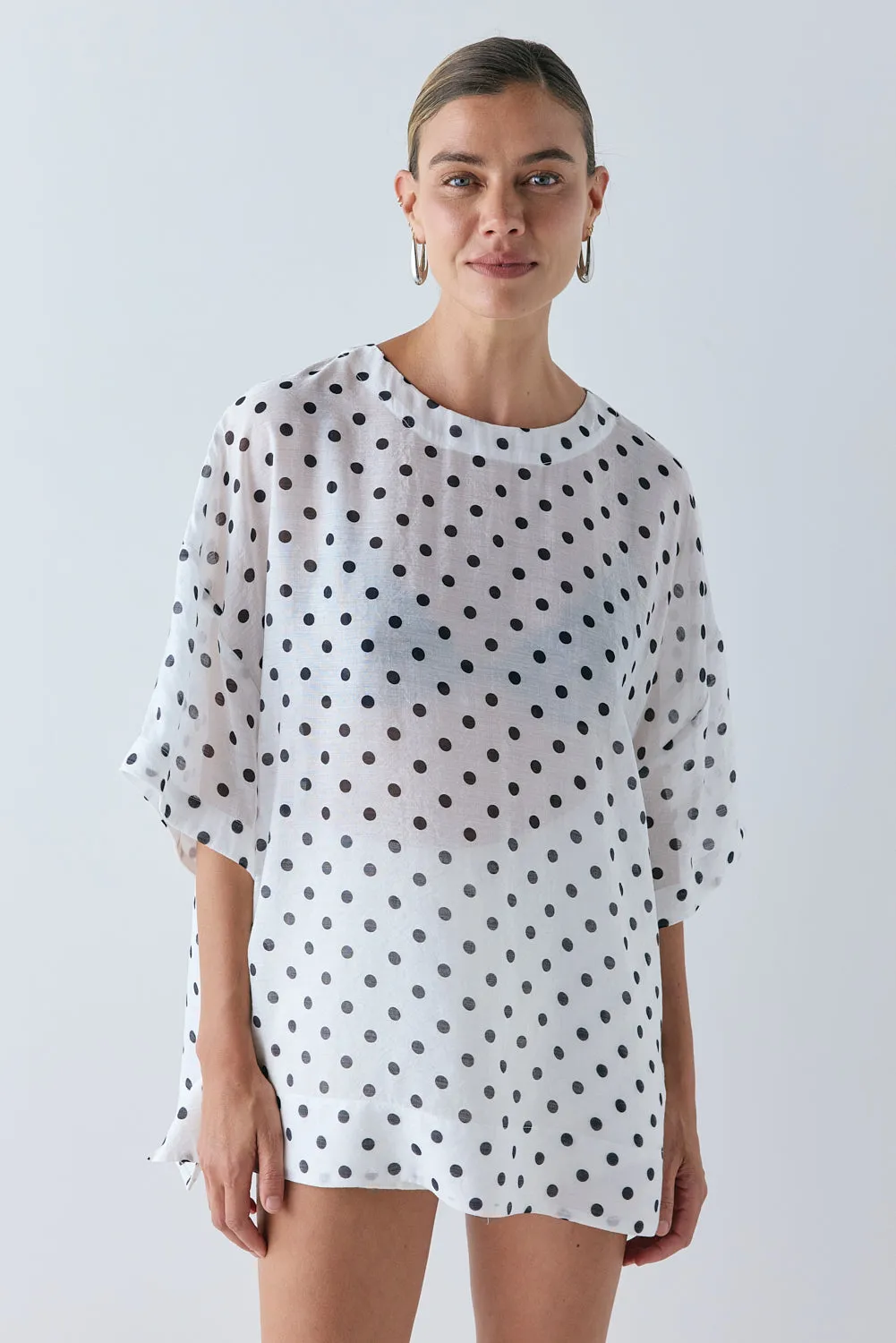 Esther Sheer Top White Polka Dot sold by Verge Girl product image thumbnail 4