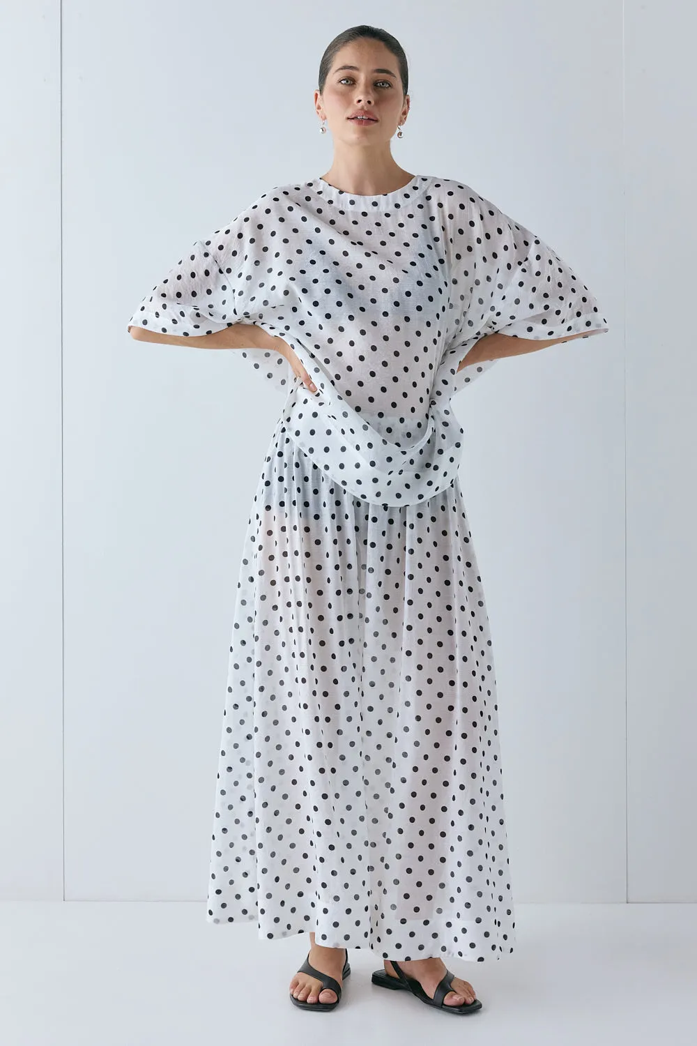 Esther Sheer Top White Polka Dot sold by Verge Girl product image thumbnail 5