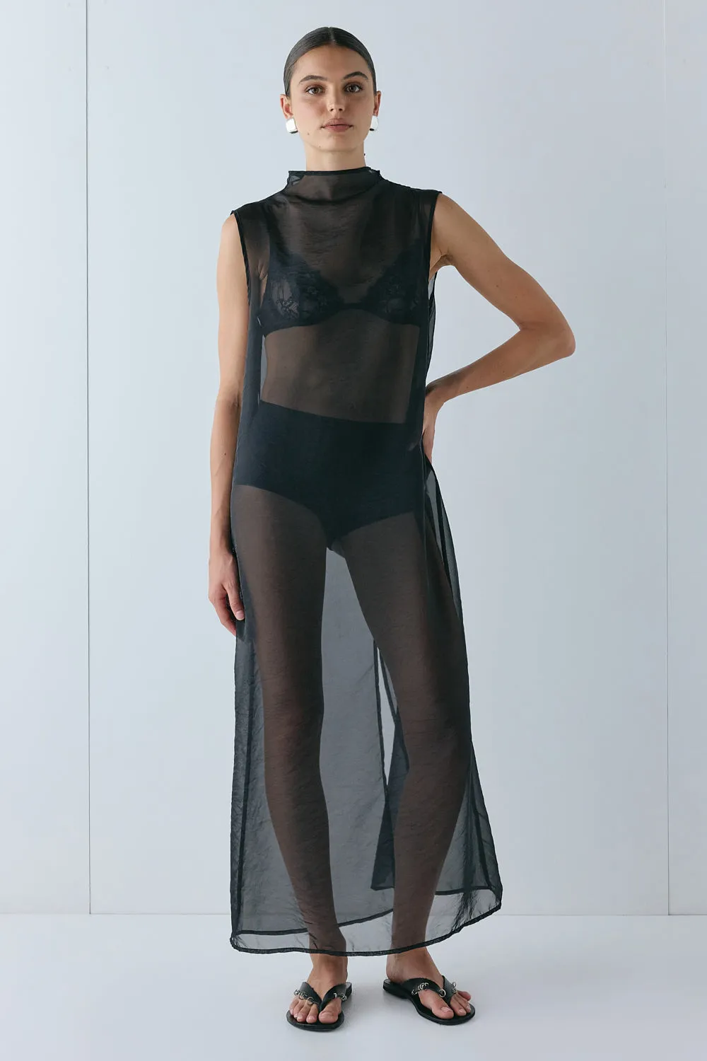 Serena Sheer Maxi Dress Black sold by Verge Girl product image thumbnail 4