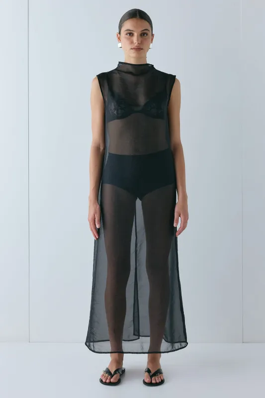 Serena Sheer Maxi Dress Black made by Verge Girl