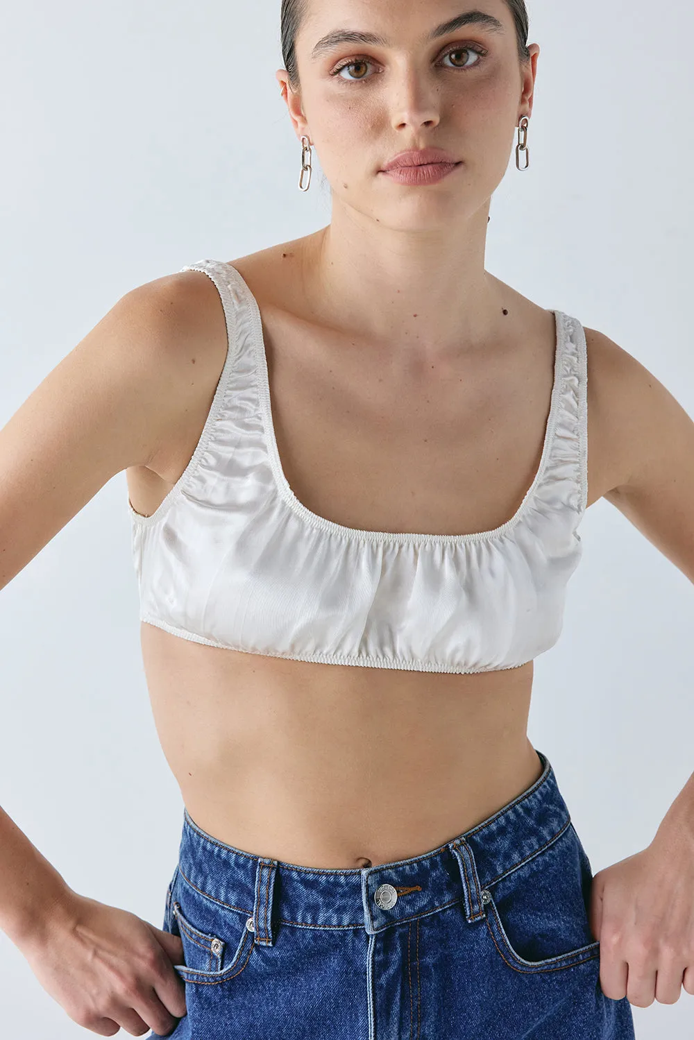 Sloane Satin Bralette Cream sold by Verge Girl product image thumbnail 4