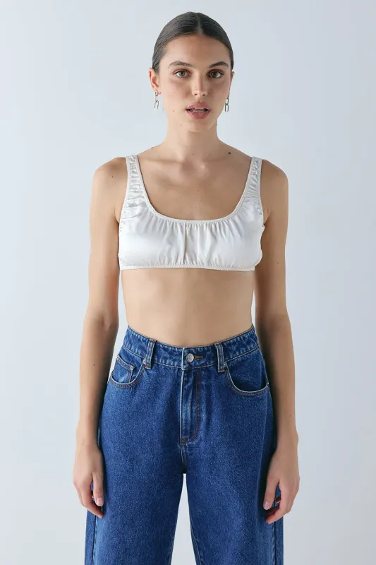 Sloane Satin Bralette Cream made by Verge Girl