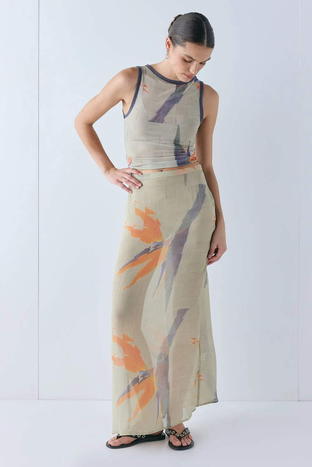 Vilma Sheer Maxi Skirt Paradise sold by Verge Girl product image thumbnail 4