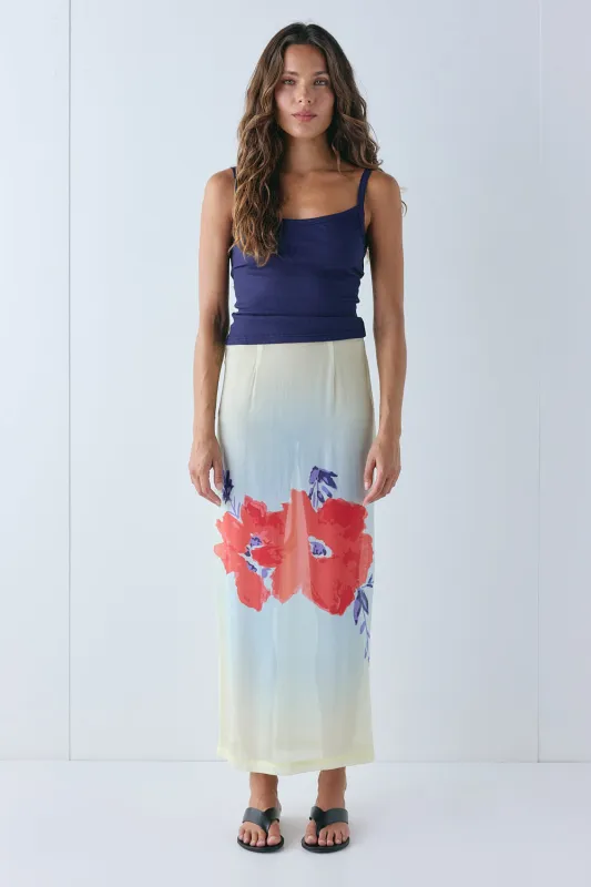 Devyn Sheer Midi Skirt Gradient made by Verge Girl