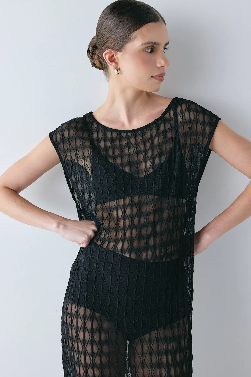 Ariane Sheer Maxi Dress Black sold by Verge Girl product image thumbnail 4