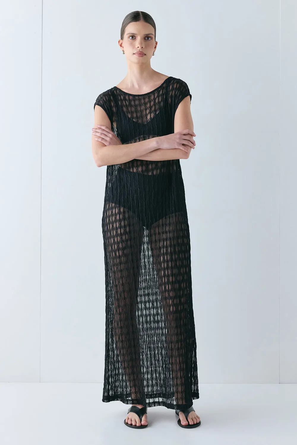 Ariane Sheer Maxi Dress Black sold by Verge Girl product image thumbnail 2