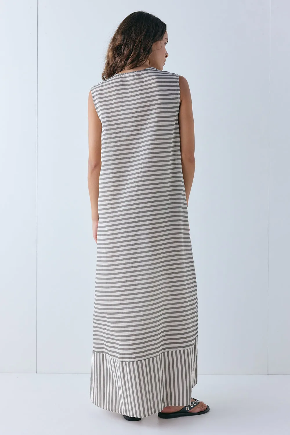 Colette Maxi Dress Grey Stripe sold by Verge Girl product image thumbnail 5