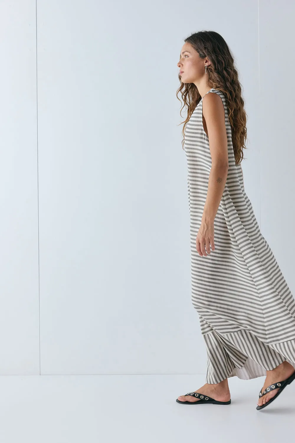 Colette Maxi Dress Grey Stripe sold by Verge Girl product image thumbnail 3
