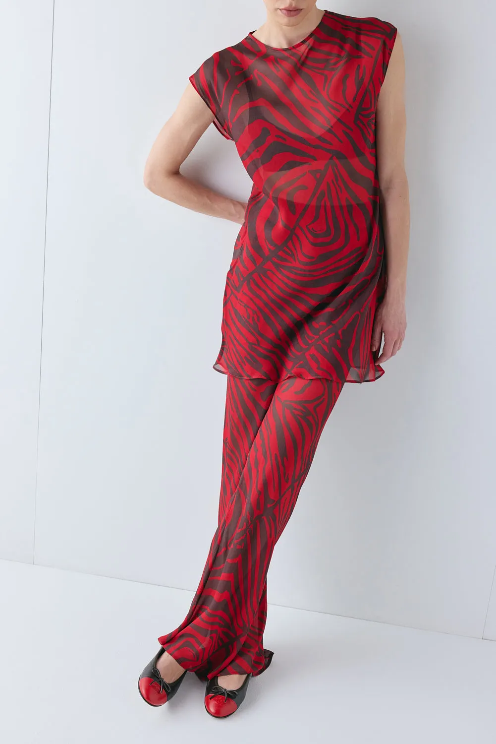 Ames Sheer Mini Dress Red Zebra sold by Verge Girl product image thumbnail 4