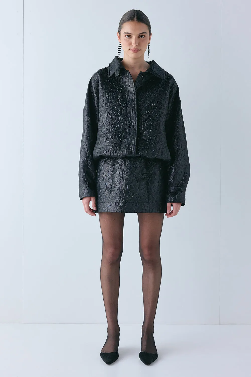Winslow Jacquard Bomber Jacket Black sold by Verge Girl