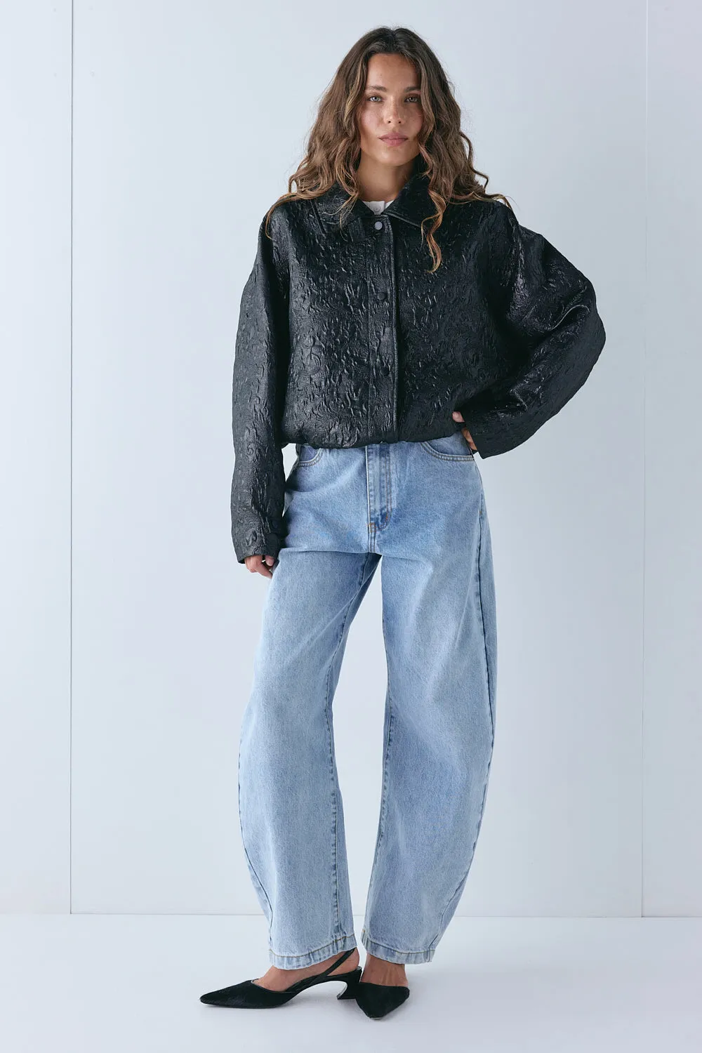 Winslow Jacquard Bomber Jacket Black sold by Verge Girl product image thumbnail 4