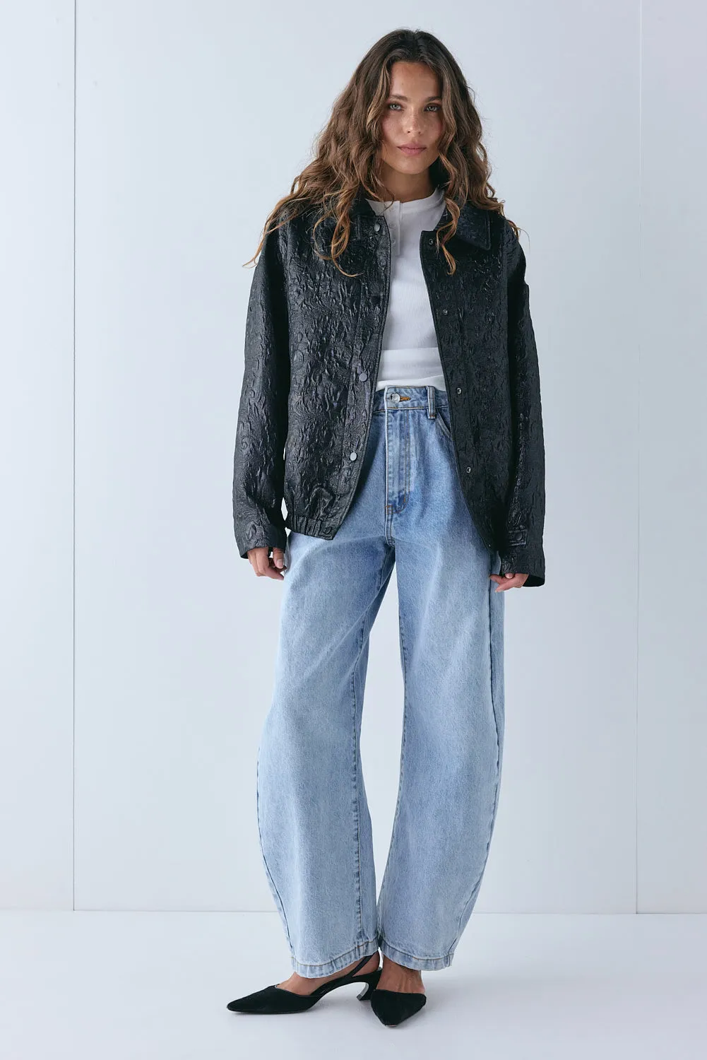 Winslow Jacquard Bomber Jacket Black sold by Verge Girl product image thumbnail 3
