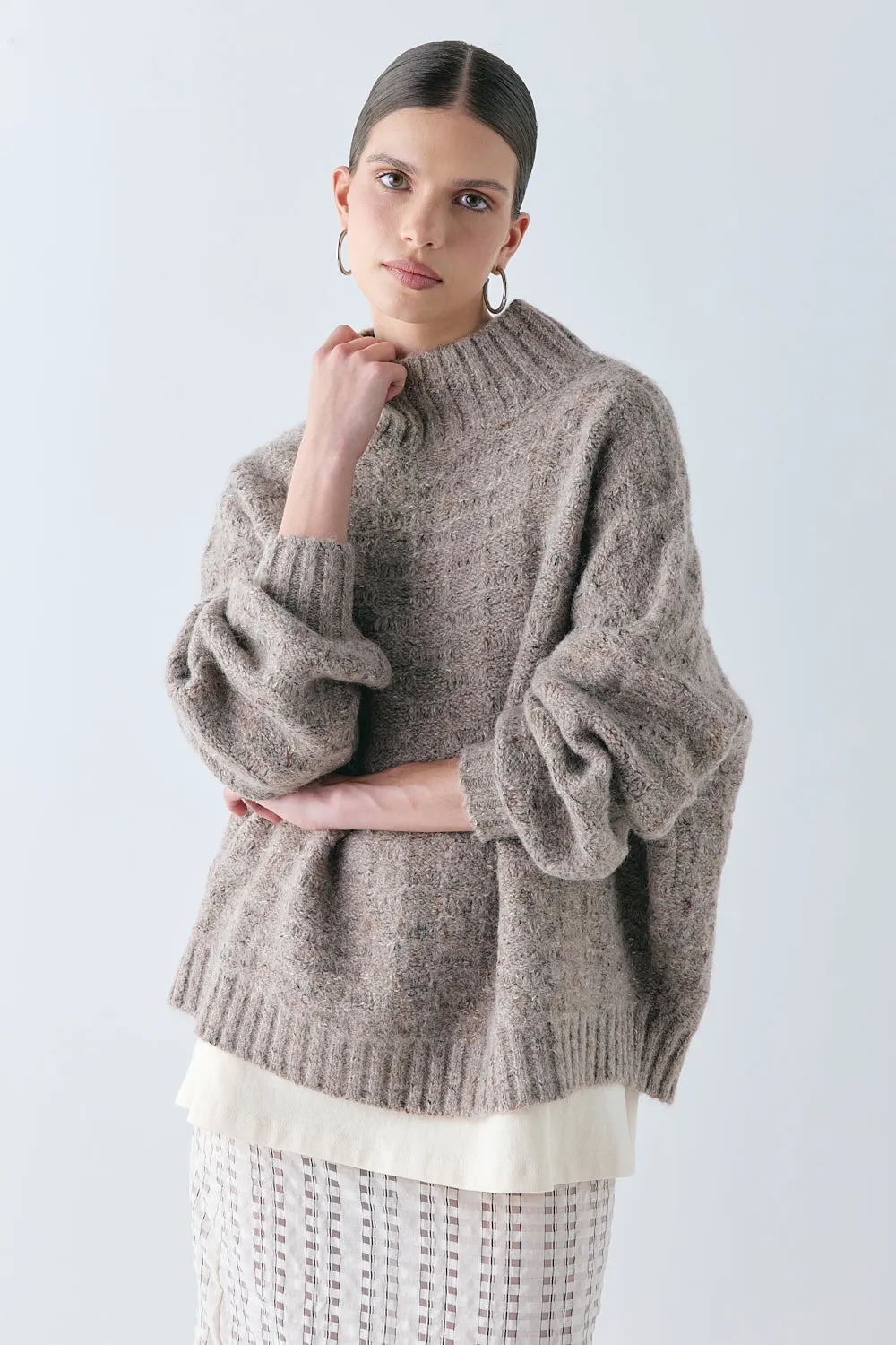 Frances Knit Jumper Taupe Marle sold by Verge Girl product image thumbnail 2