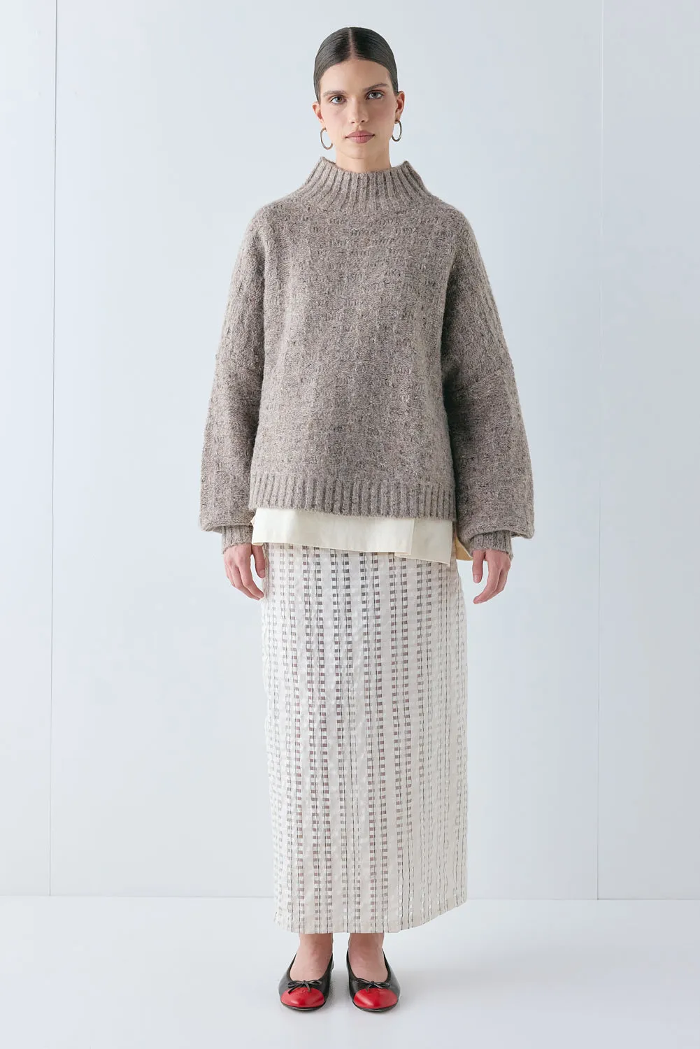 Frances Knit Jumper Taupe Marle sold by Verge Girl