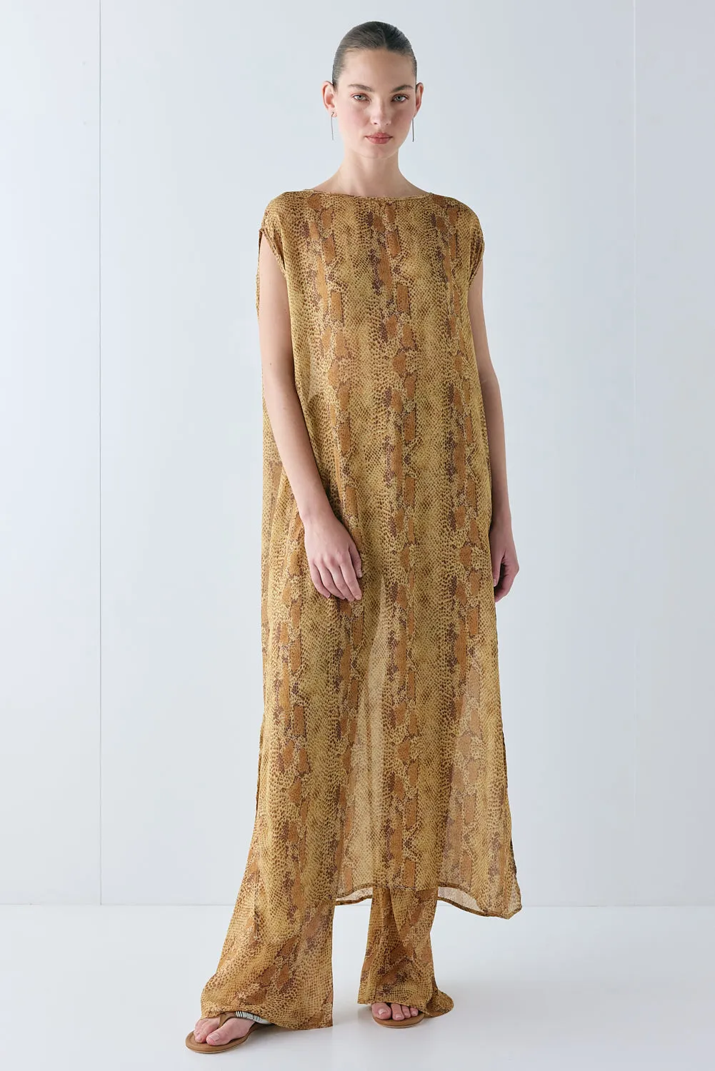 Solaire Sheer Maxi Dress Snake sold by Verge Girl