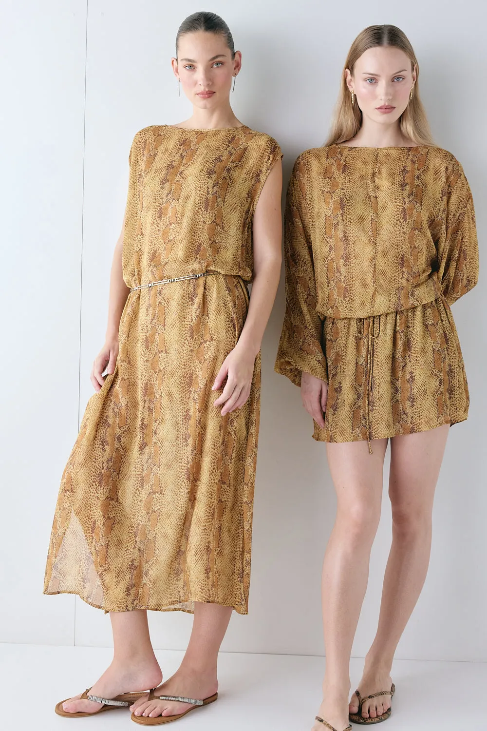 Solaire Sheer Maxi Dress Snake sold by Verge Girl product image thumbnail 4
