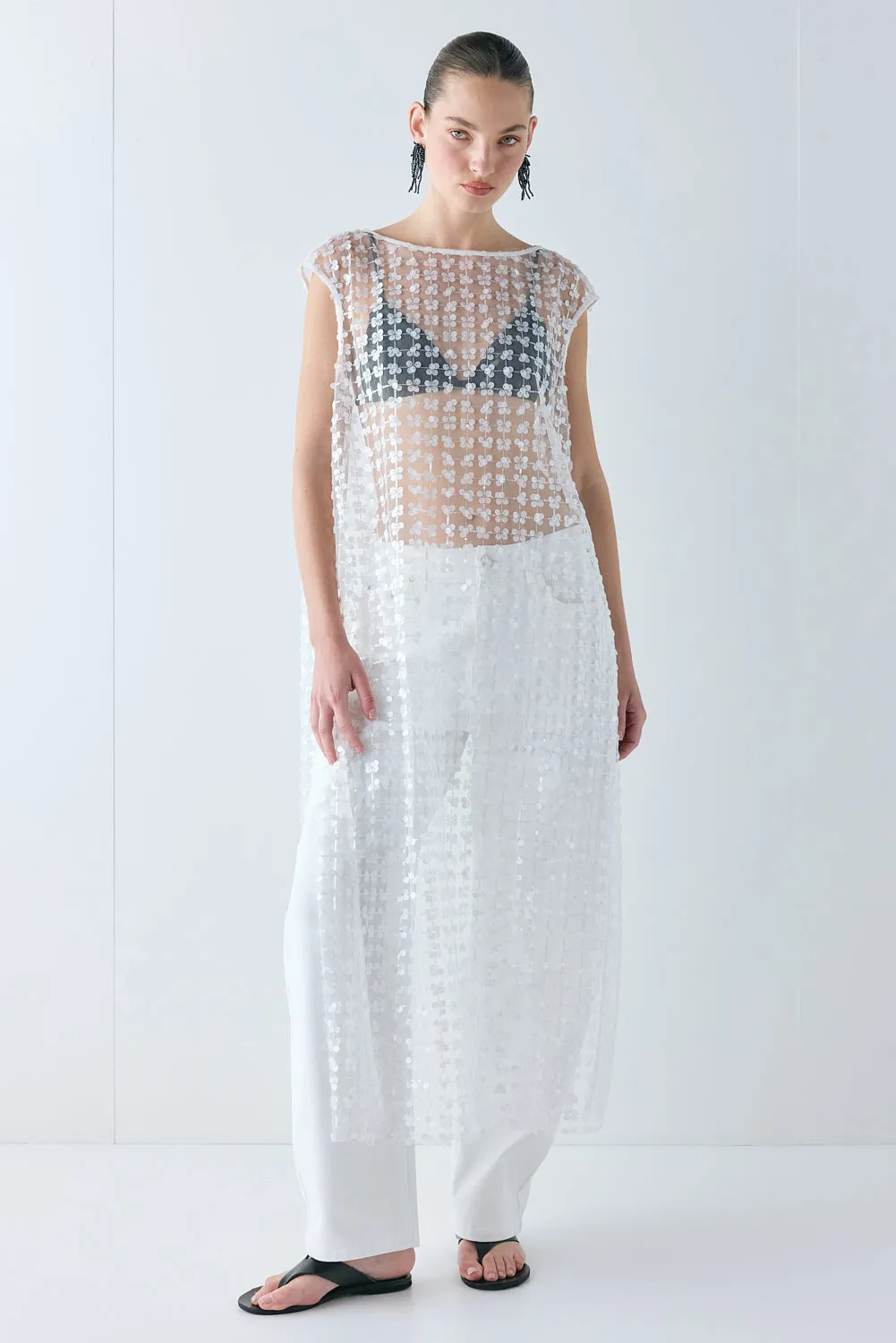 Solaire Sequin Maxi Dress White Check sold by Verge Girl product image thumbnail 3