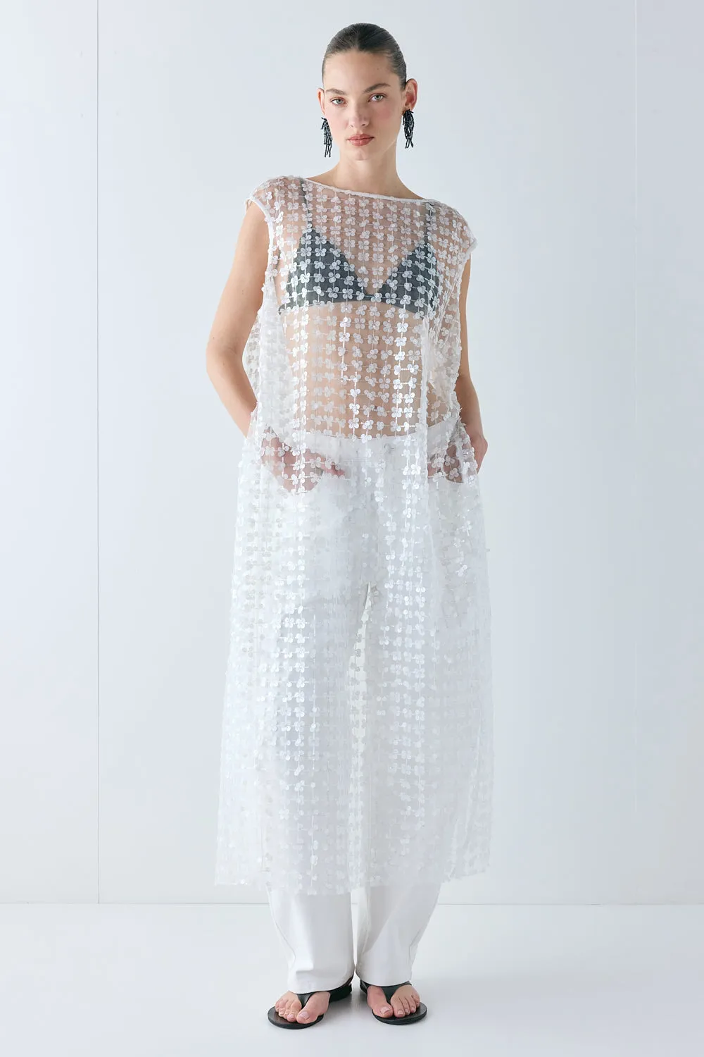 Solaire Sequin Maxi Dress White Check sold by Verge Girl product image thumbnail 4