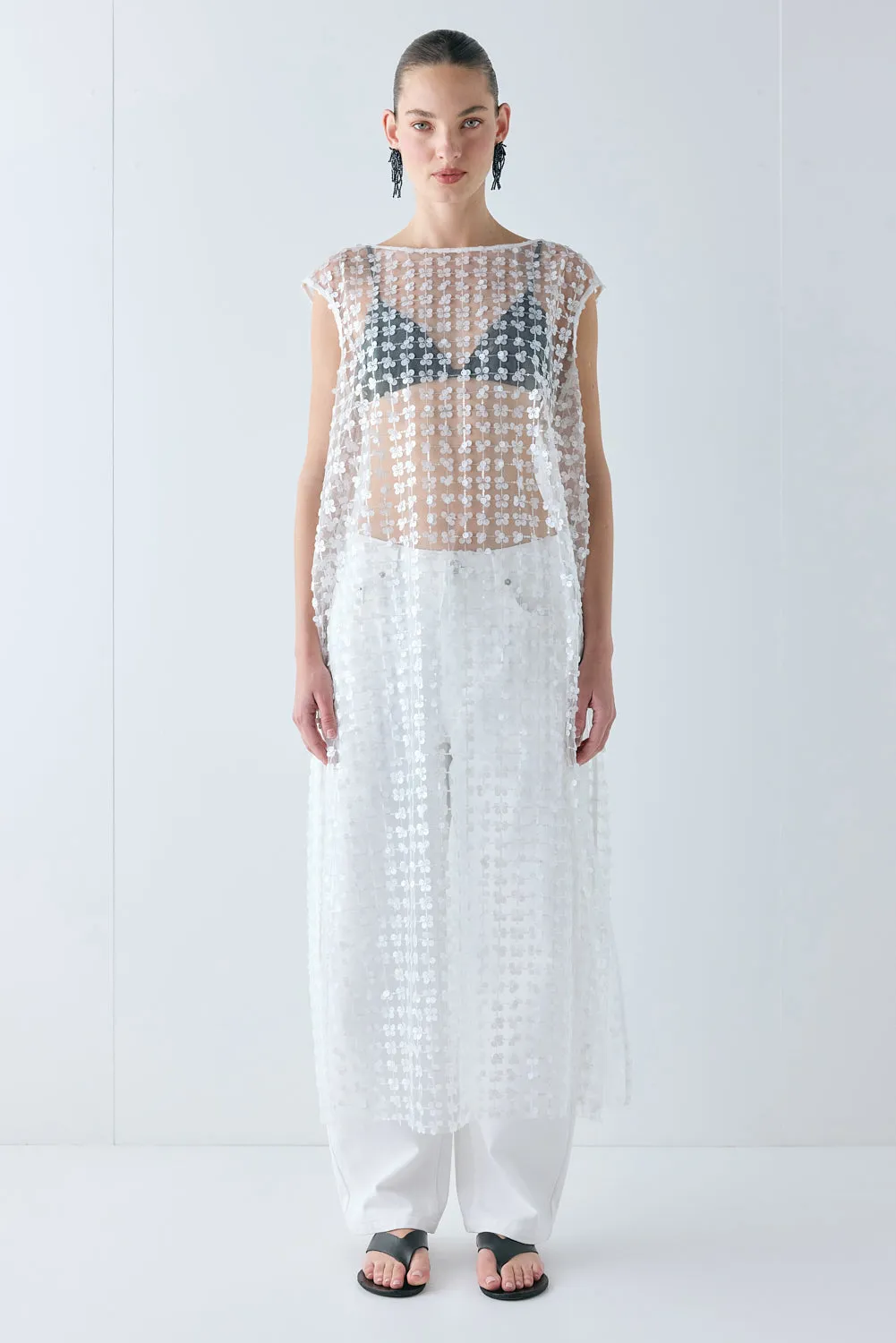 Solaire Sequin Maxi Dress White Check sold by Verge Girl