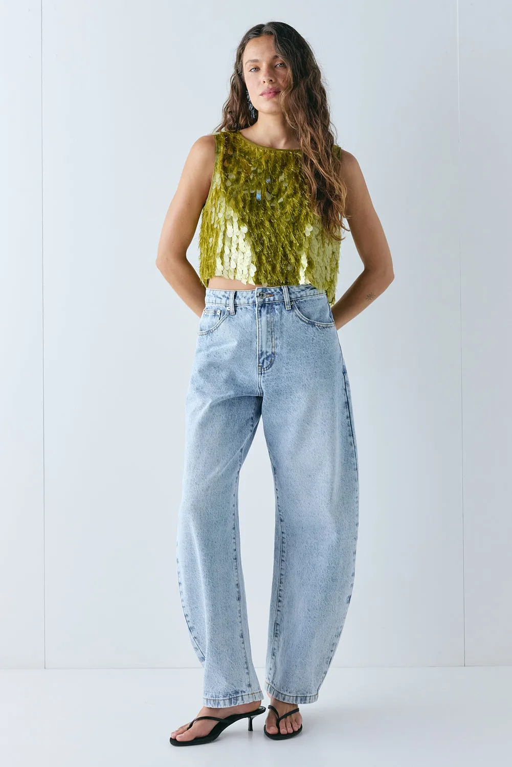 Gwen Sequin Top Chartreuse sold by Verge Girl product image thumbnail 5