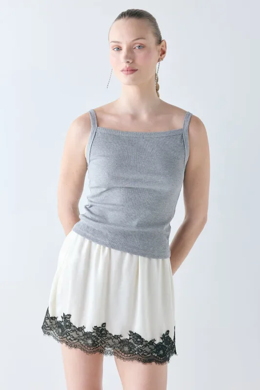 Charlotte Lace Mini Skirt Cream made by Verge Girl