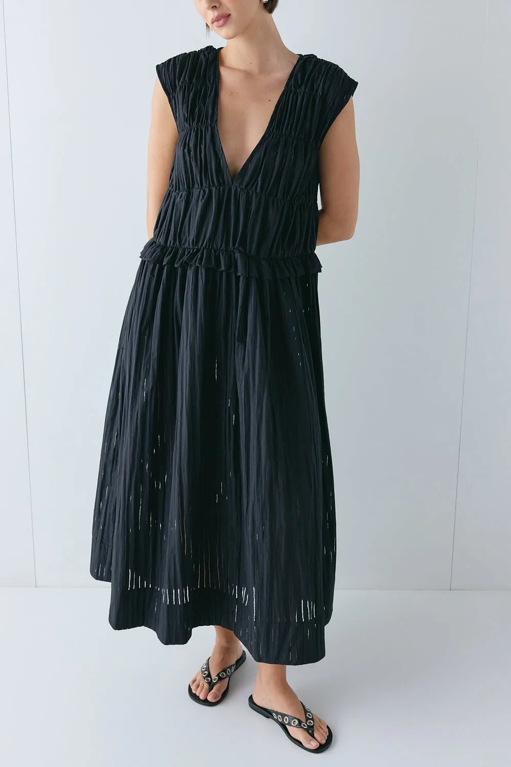Izabel Maxi Dress Black Sheer Stripe sold by Verge Girl product image thumbnail 3