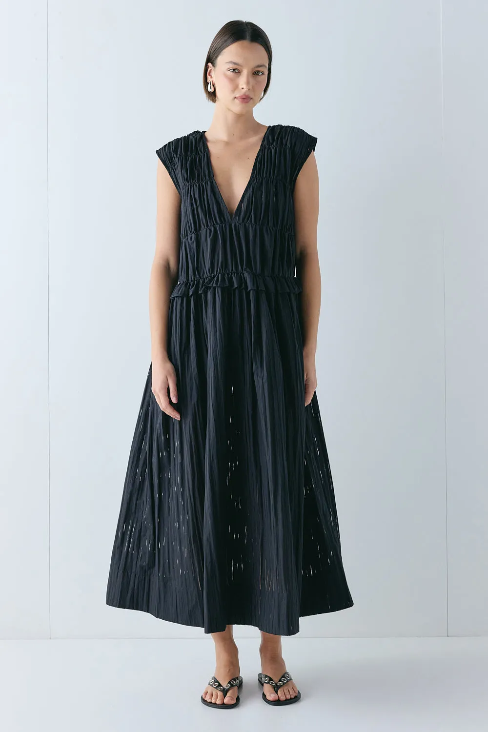 Izabel Maxi Dress Black Sheer Stripe sold by Verge Girl product image thumbnail 5