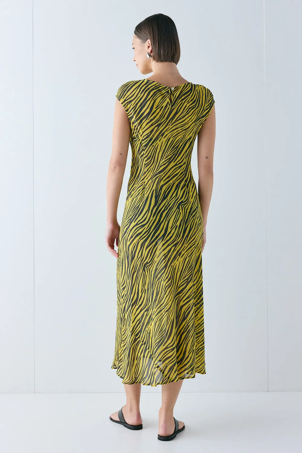 Yuri Sheer Midi Dress Yellow Tiger sold by Verge Girl product image thumbnail 5