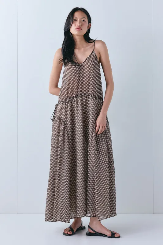 Jac Maxi Dress Chocolate Polka Dot made by Verge Girl