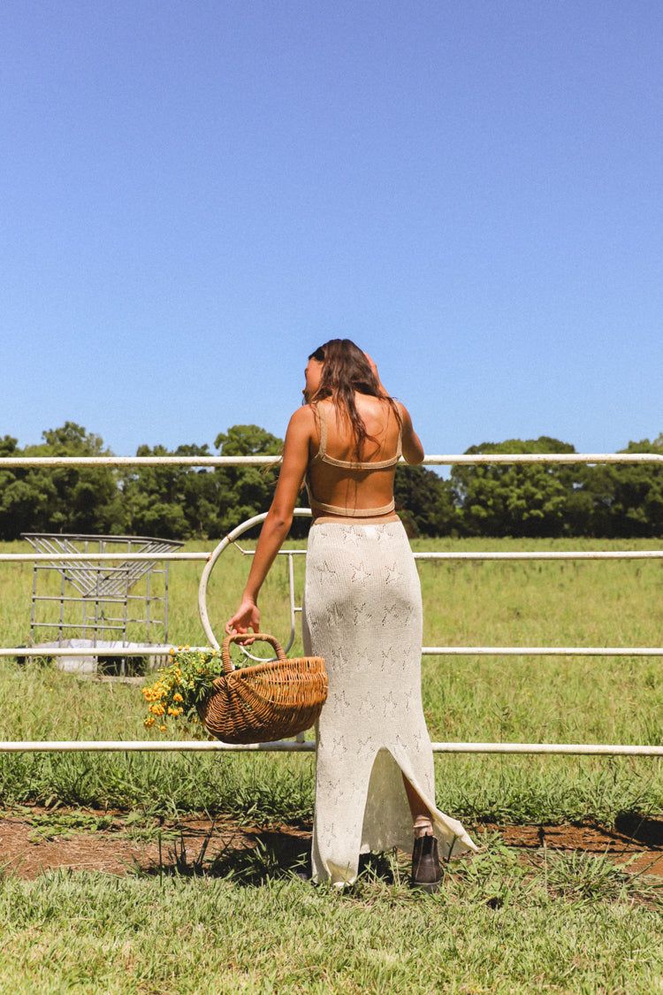 VRG GRL City Of Stars Knit Midi Skirt // Cream sold by Verge Girl product image thumbnail 7