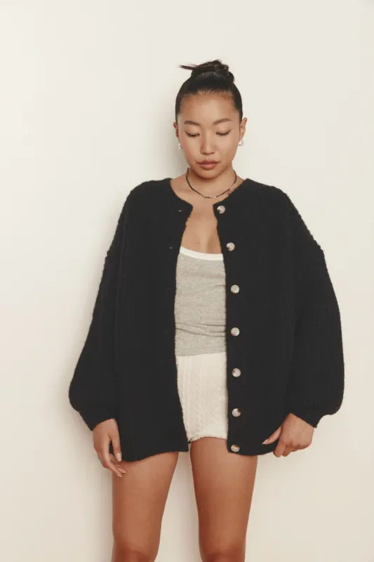 Penelope Knit Cardigan Black sold by Verge Girl