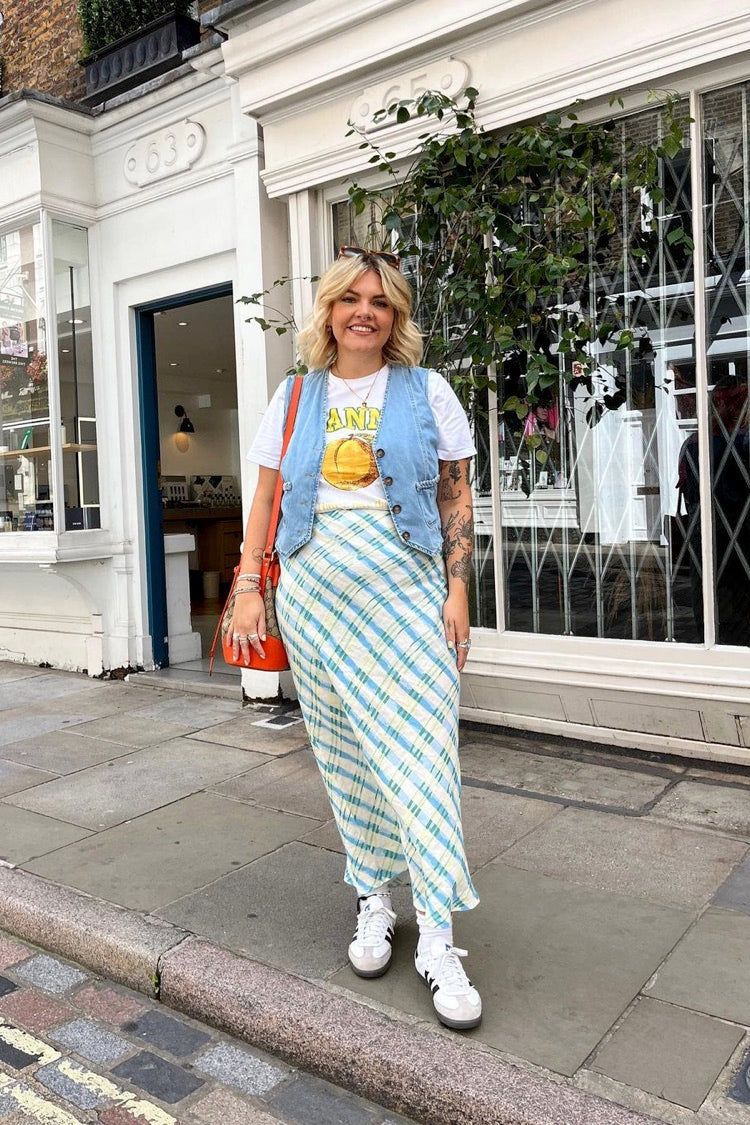 VRG GRL Holiday State Of Mind Bias Cut Linen Midi Skirt // Isla sold by Verge Girl product image thumbnail 3