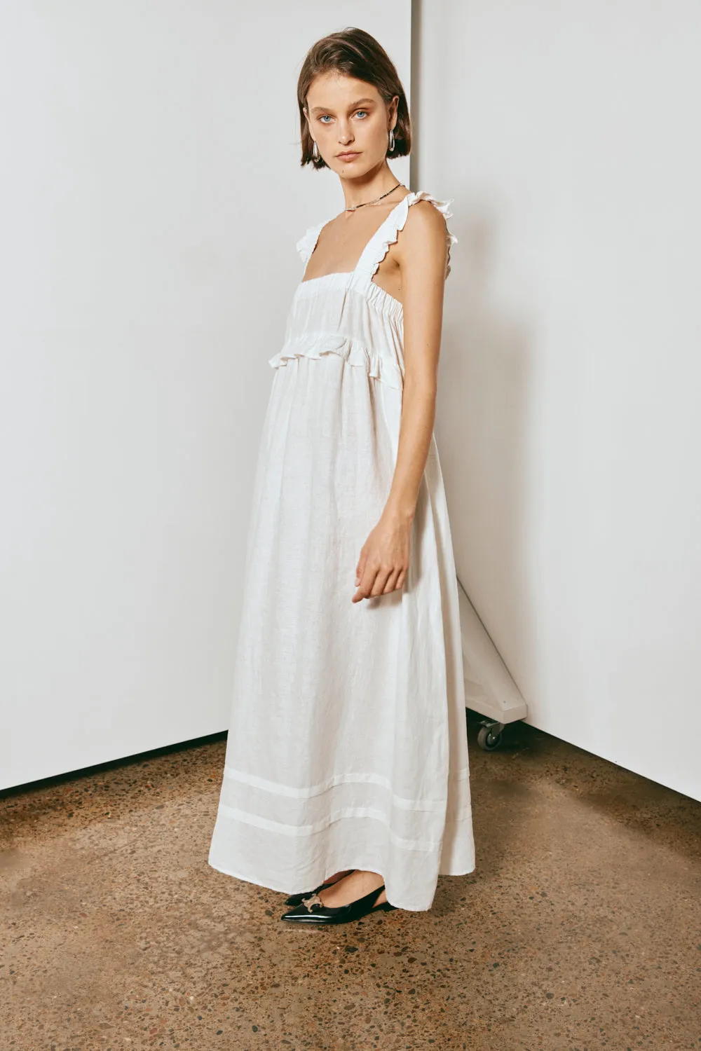 Curate & Create Smock Maxi Dress White sold by Verge Girl