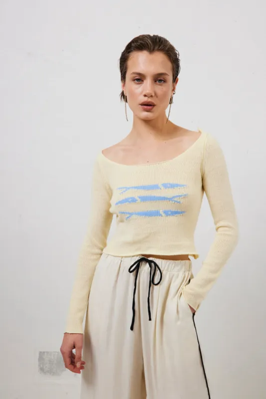 Sardinia Knit Top Cream made by Verge Girl