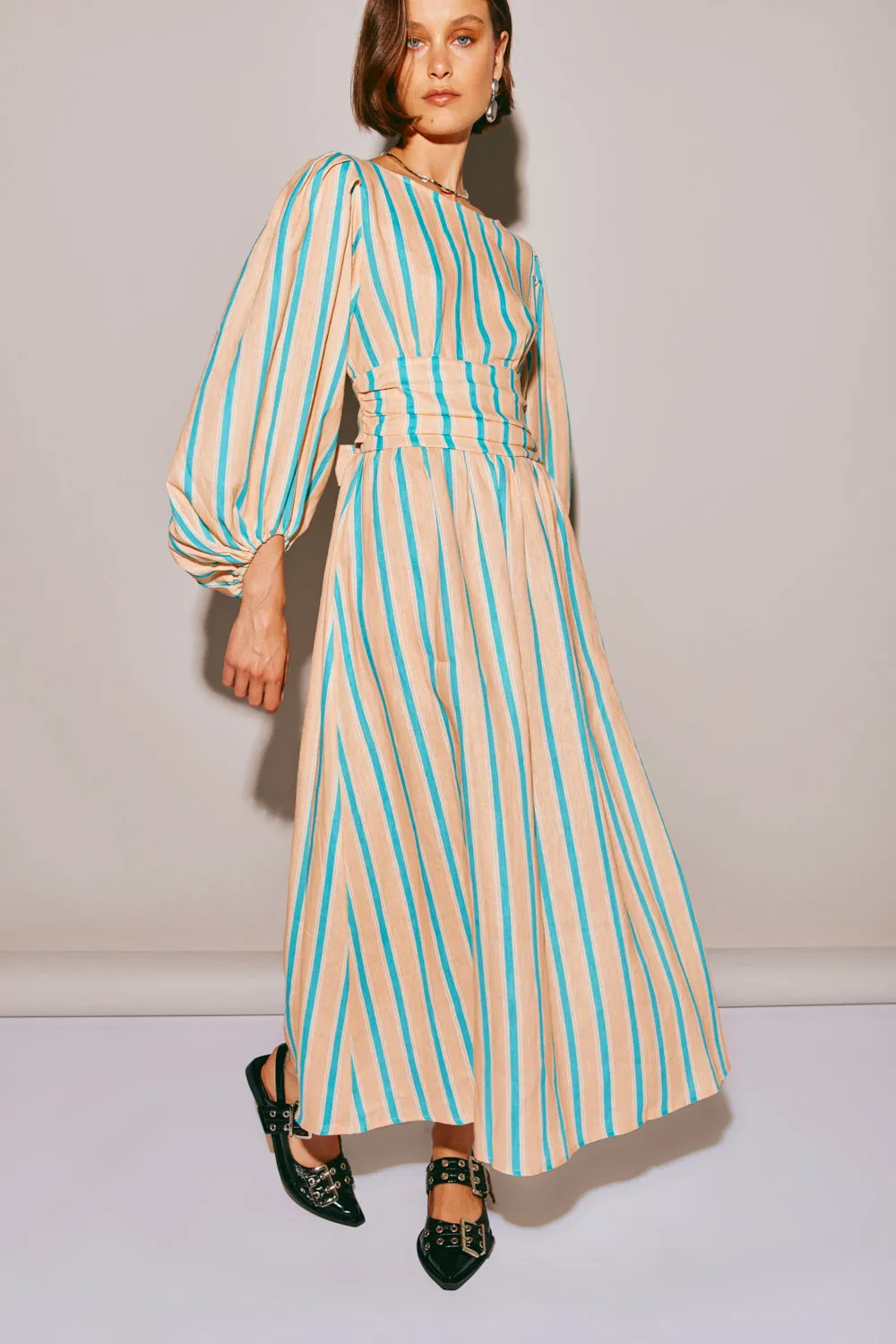 Tularosa Linen Midi Dress Spritz sold by Verge Girl product image thumbnail 2