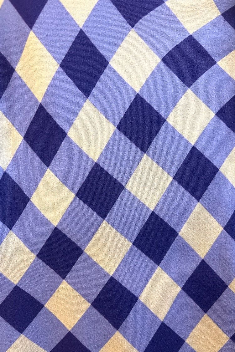 The Way To San Jose Bias Cut Mini Skirt Blue Check sold by Verge Girl product image thumbnail 7